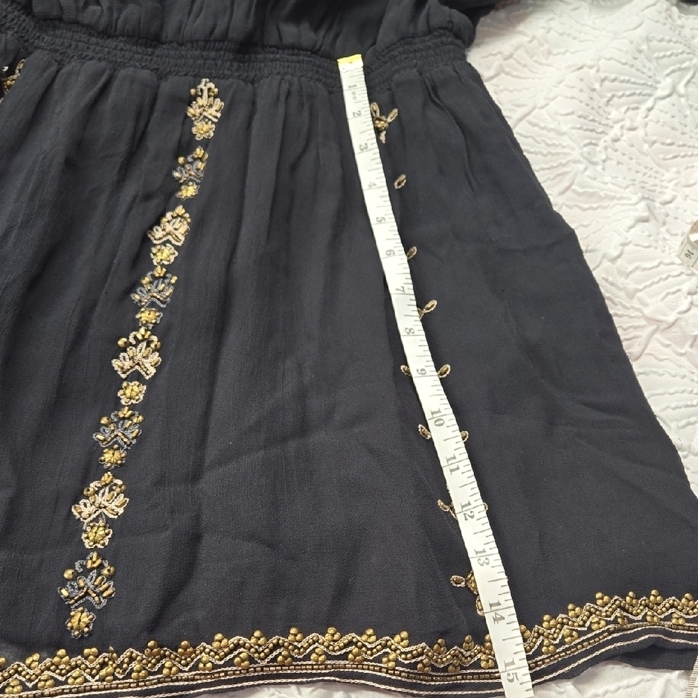 STUNNING Joie "Berline" Black Beaded Embellished Chiffon Dress - Picture 11 of 15